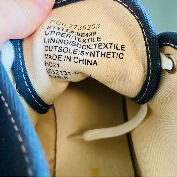 J. Crew High Top Lace Up Sneakers Midnight Ivory Women's Size 8 Blue White - Picture 10 of 10